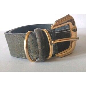 Vintage Linea Pelle By Mira K Leather Embossed Belt Size XS Women's Brown